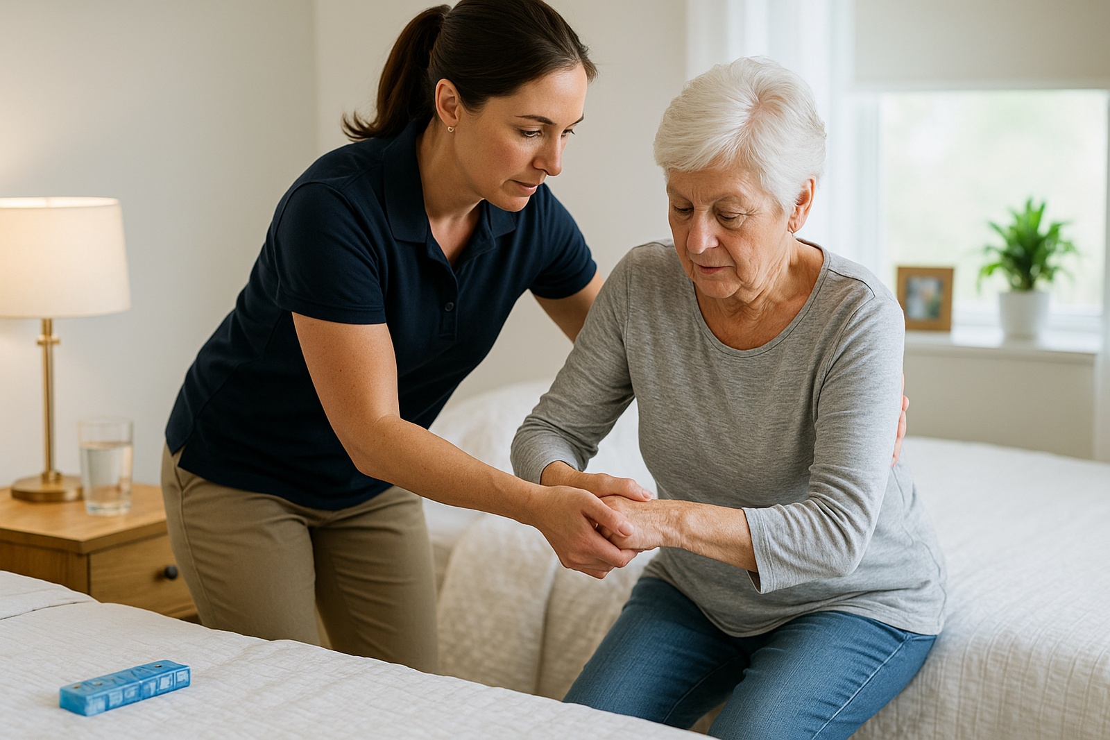 caregiver assisting senior woman winnipeg.jpg | GPS: 49.906455, -97.015550