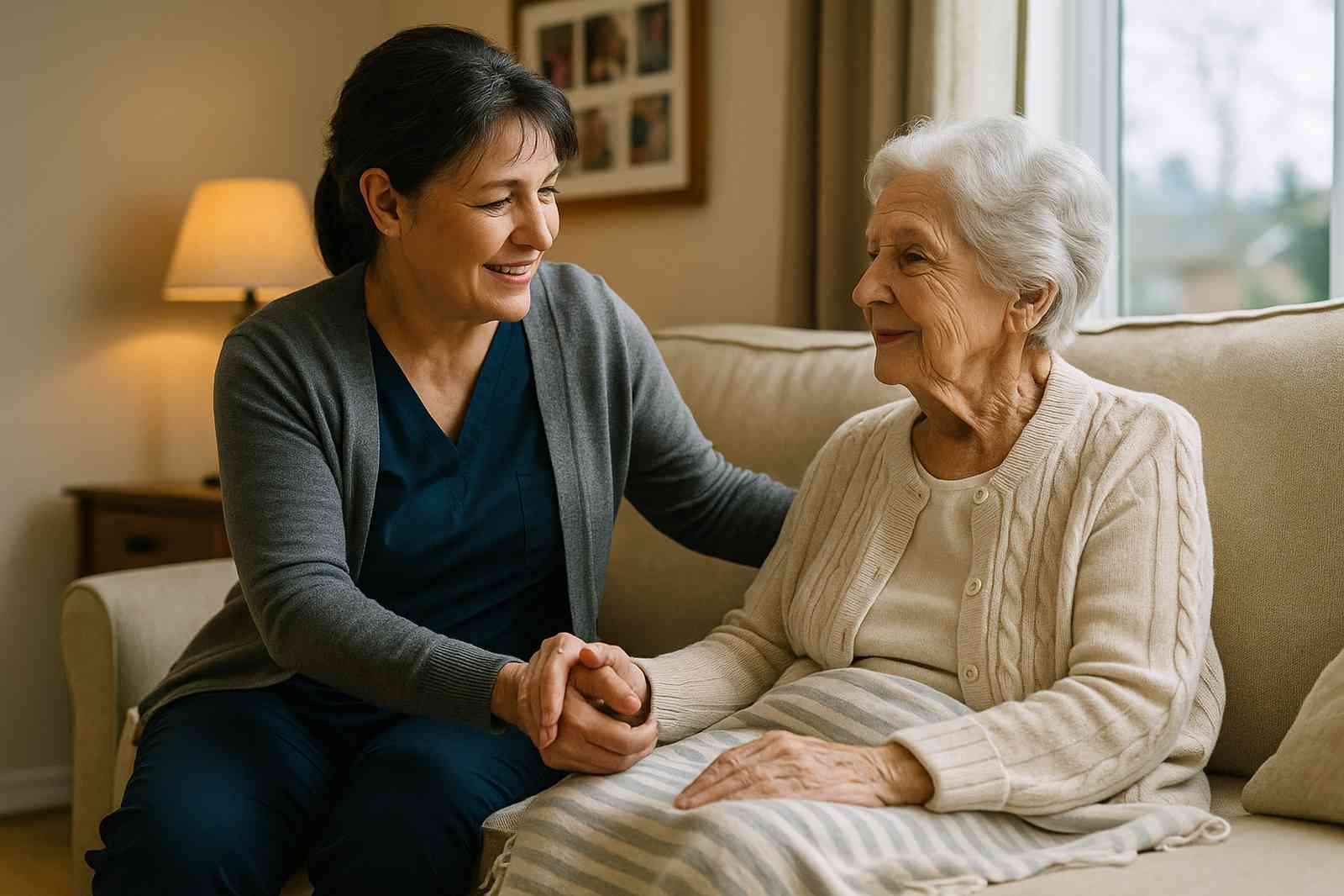 caregiver supporting senior woman home care.jpg | GPS: 49.871874, -97.068400