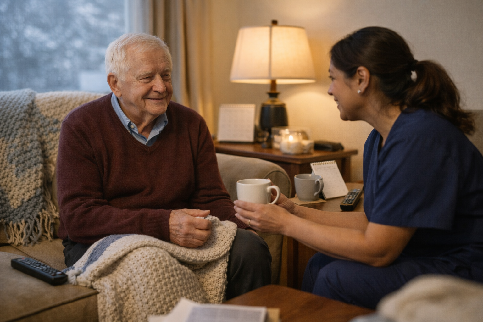 smiling-elderly-man-with-nurse-in-winnipeg-cozy-living-room
