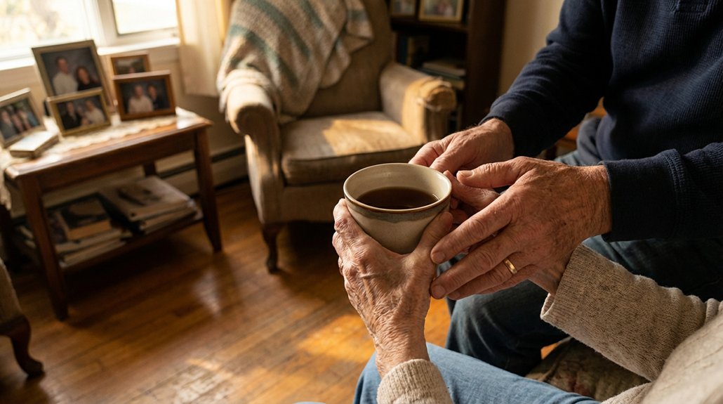 caregiver with senior woman happy at home | GPS: 49.857927, -97.090755