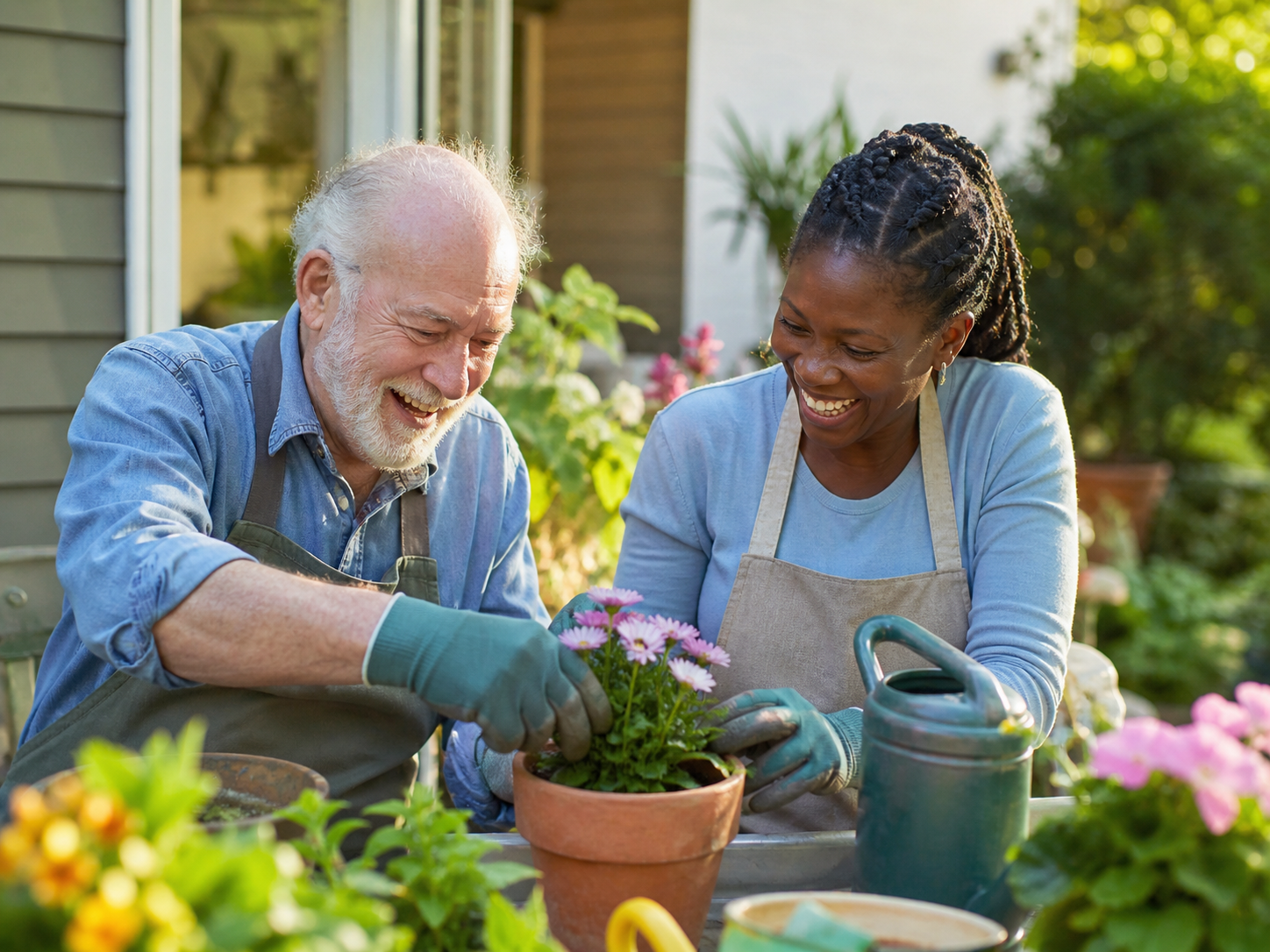 happy gardeners working together prescare